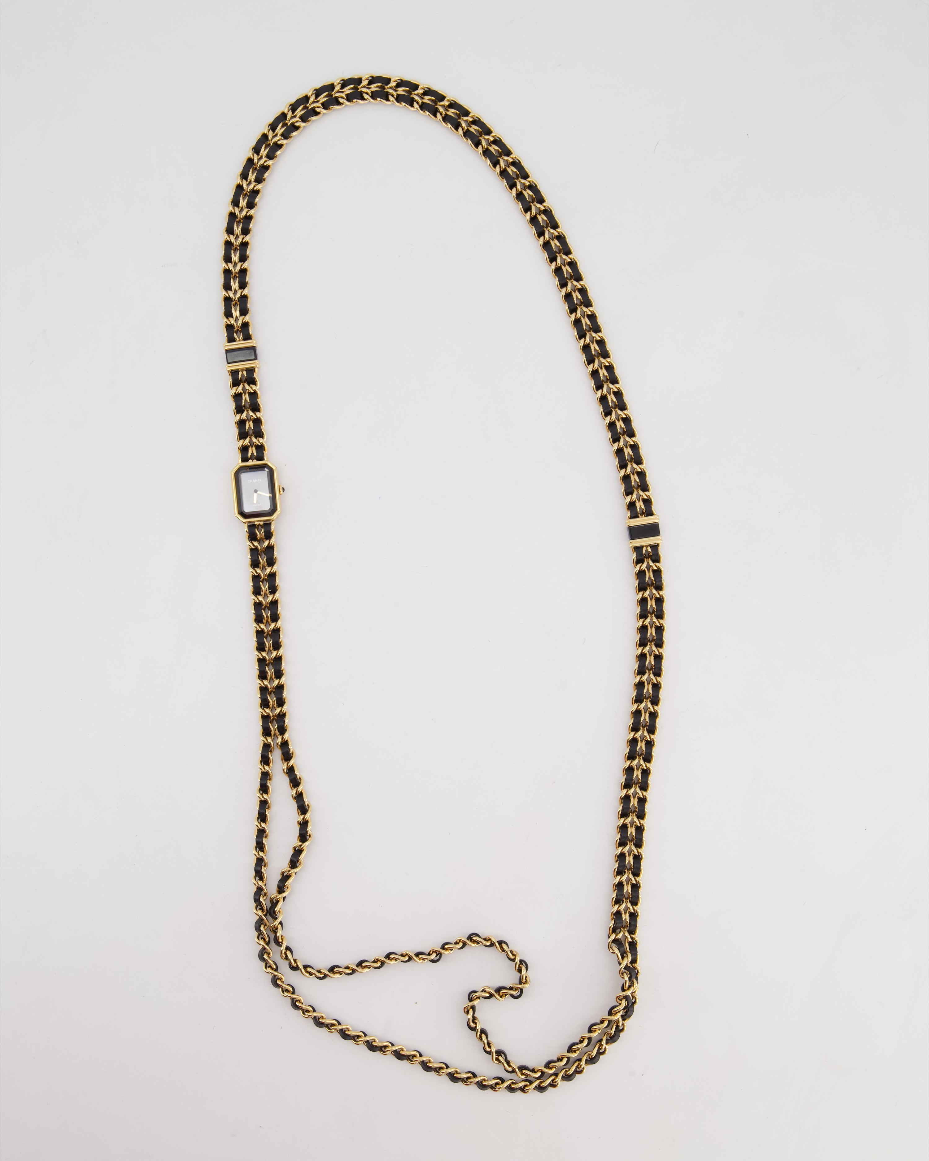 Chanel Premiere Sound Black and Gold Earphones and Watch Chain Necklace Set with Leather Travel Case RRP £20,000
