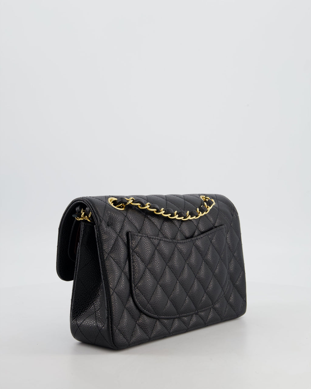 Chanel Black Small Classic Double Flap Bag in Caviar Leather with Gold Hardware