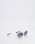 Chanel Grey Rimless Sunglasses with Geometric Gradient Lenses