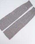 Chanel Grey and Multi-Colour Wool Knitted Long Mitten Gloves with Silver Sequin Embellishments Size M