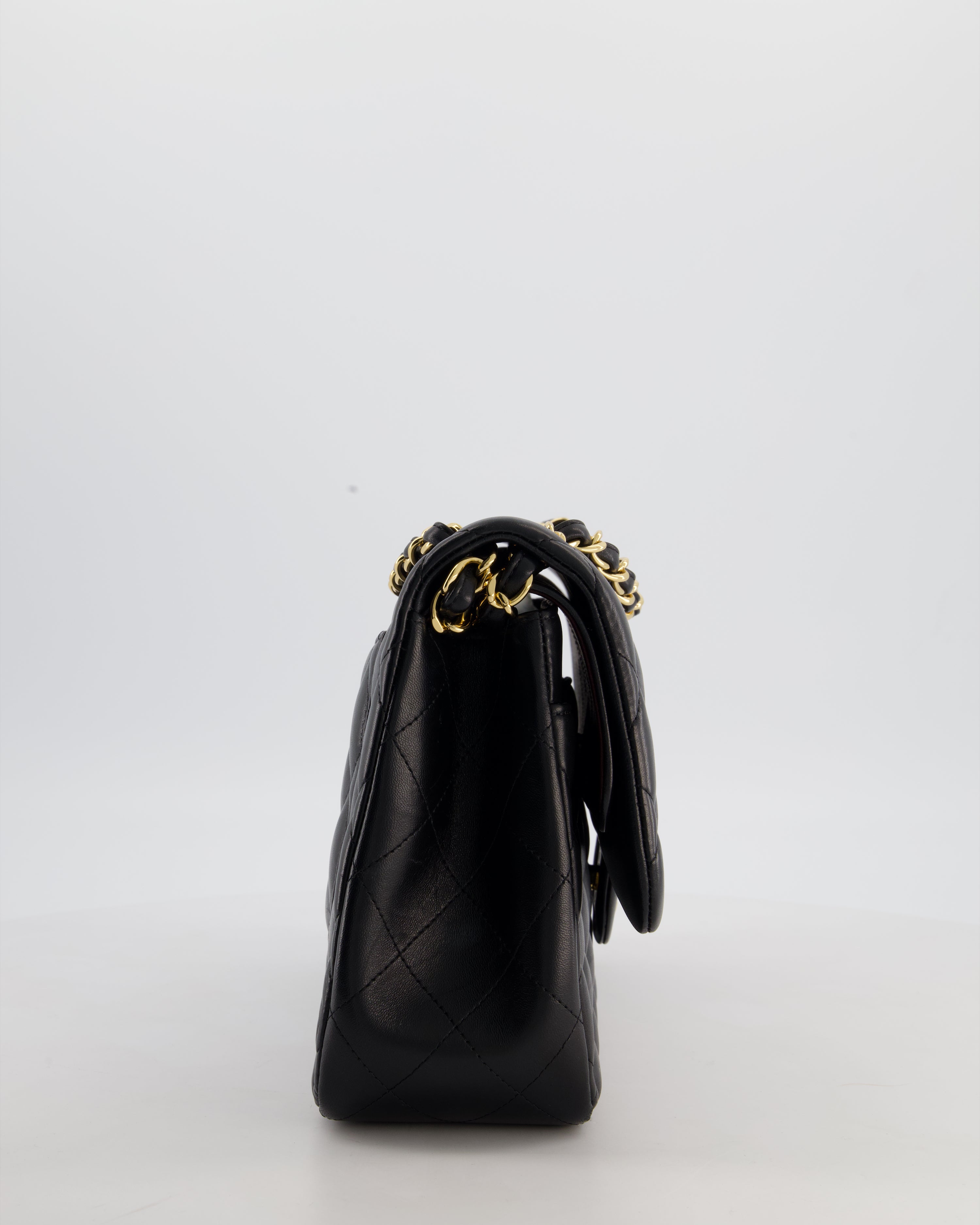 Chanel Classic Jumbo Double Flap Bag in Black Lambskin Leather with Gold Hardware