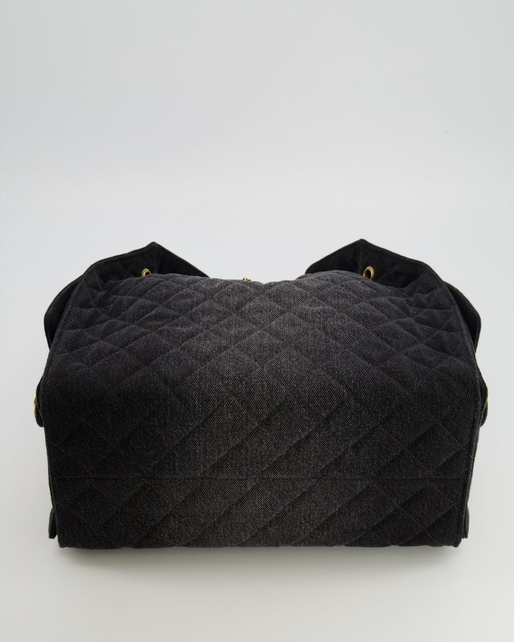 Chanel Medium 25 Hobo Bag in Black Quilted Denim with Brushed Gold Hardware