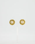 Chanel Vintage Gold-Plated Clip-on Earrings with a Simulated Pearl Centre