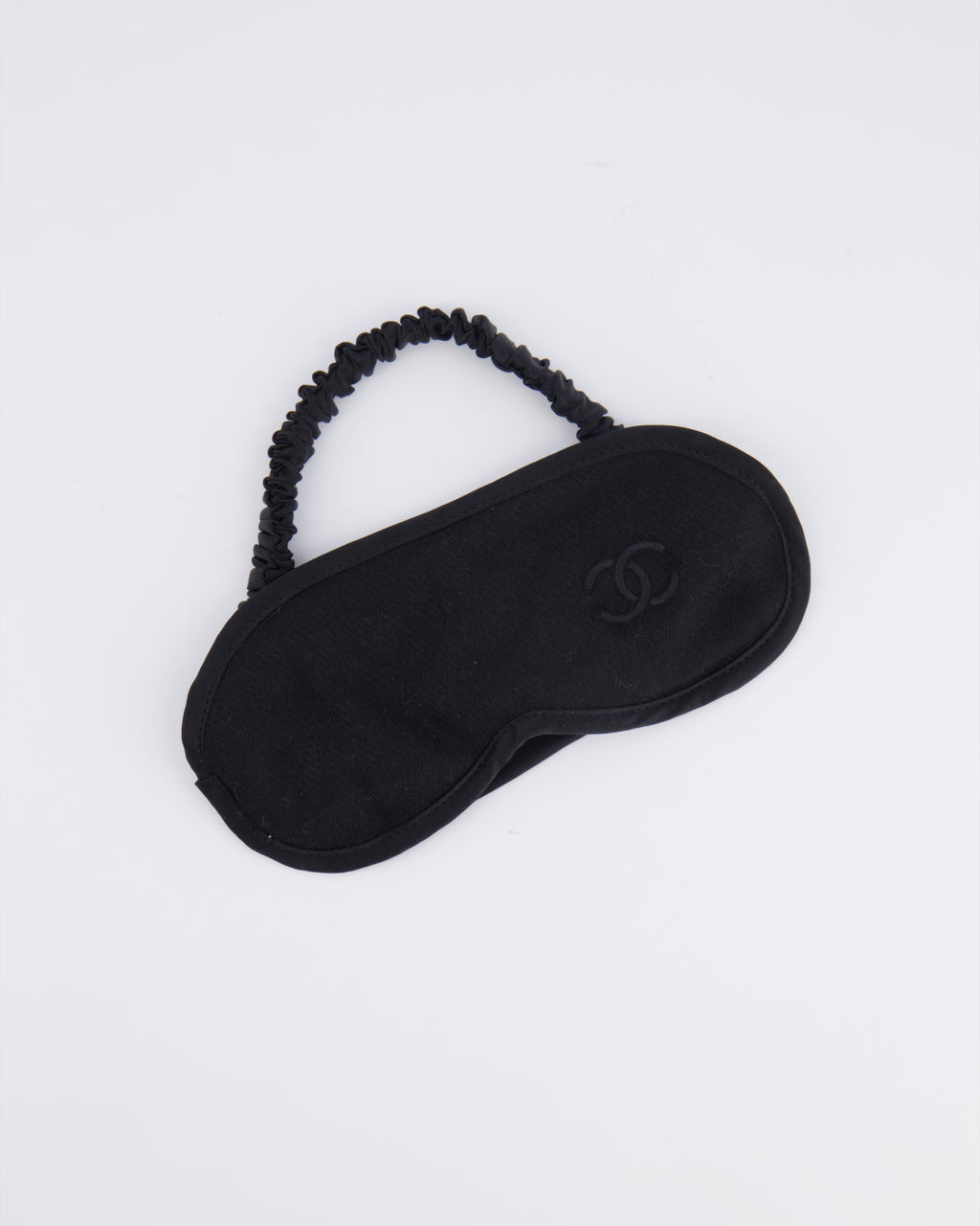 Chanel Grey and Black Wool Blanket, with Pouch and Eye Mask Set with CC Logo Prints