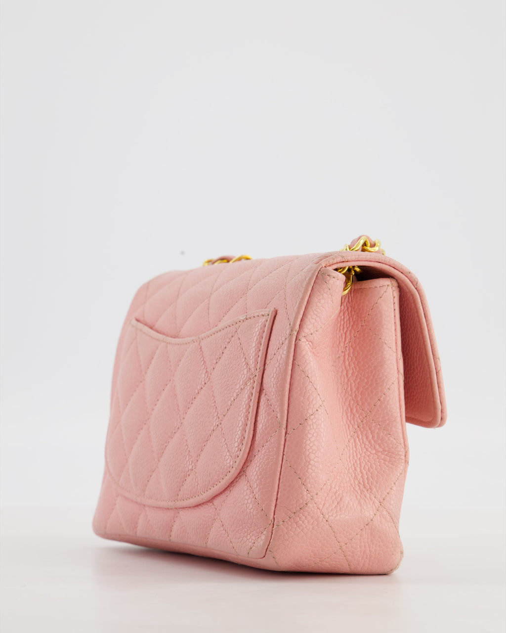 *HOT* Chanel Pink Mini Square Bag in Caviar Leather with 24K Gold Hardware