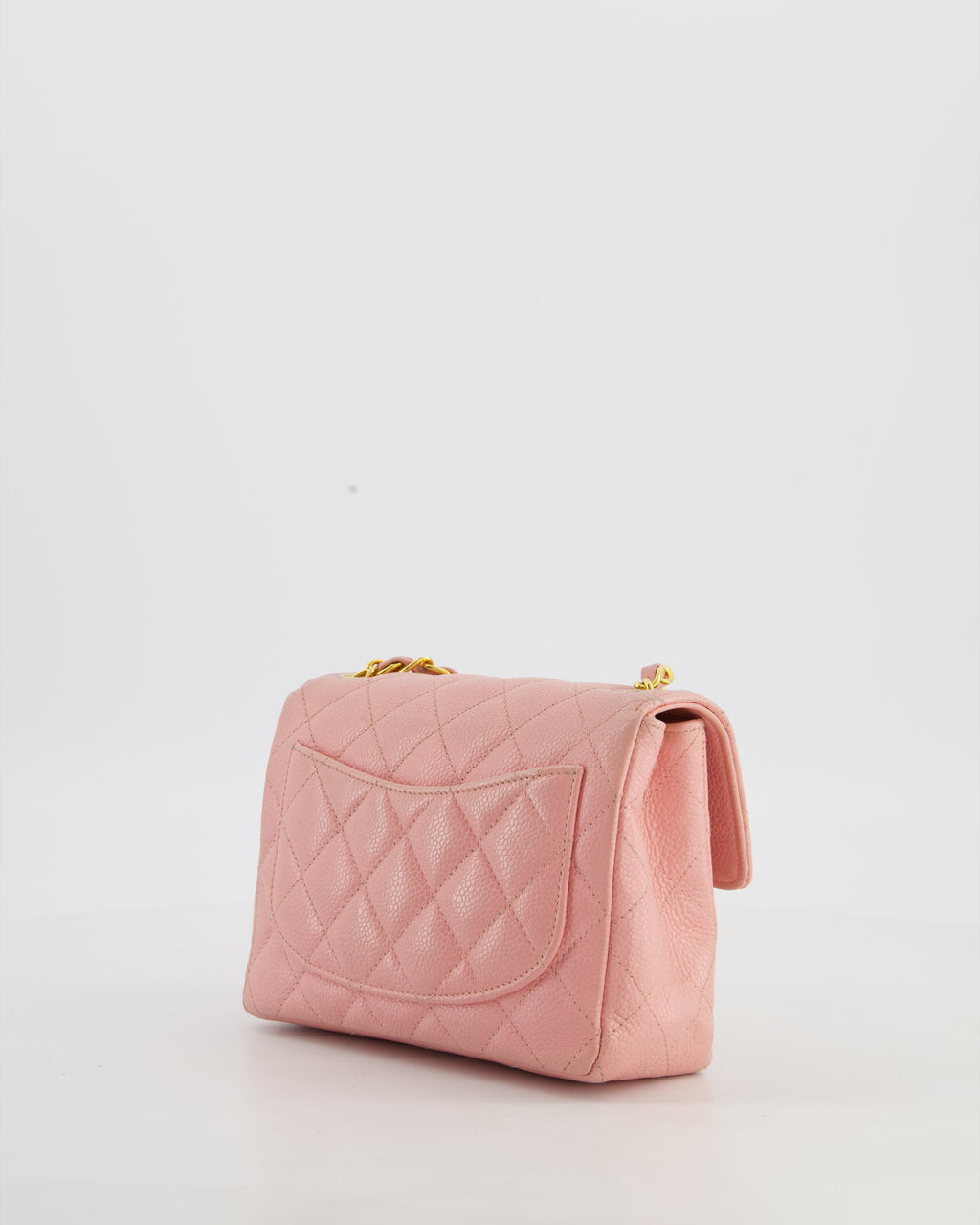 *HOT* Chanel Pink Mini Square Bag in Caviar Leather with 24K Gold Hardware