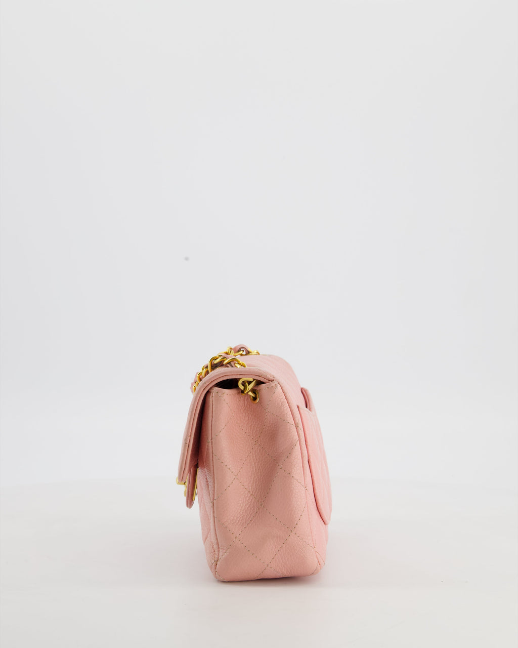 *HOT* Chanel Pink Mini Square Bag in Caviar Leather with 24K Gold Hardware