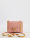 *HOT* Chanel Pink Mini Square Bag in Caviar Leather with 24K Gold Hardware
