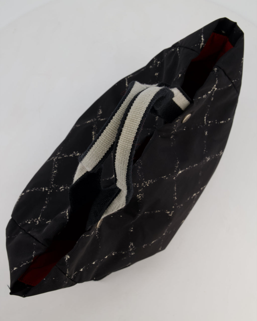 Chanel Black Nylon Quilted Print Tote Bag with Polished Silver Hardware