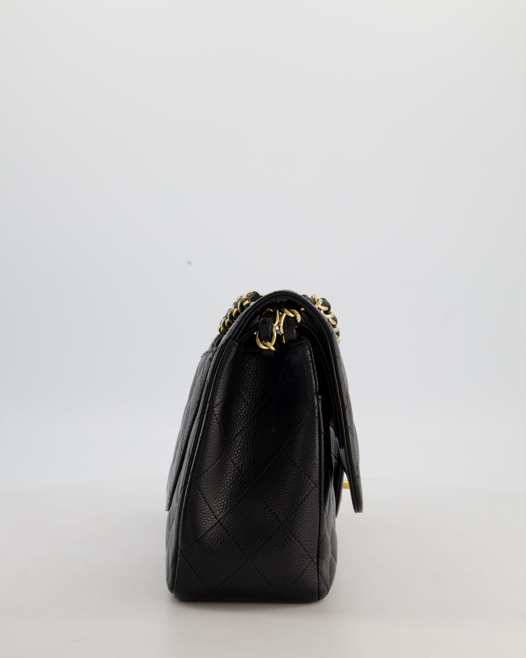 Chanel Black Jumbo Classic Double Flap Bag in Caviar Leather with Gold Hardware