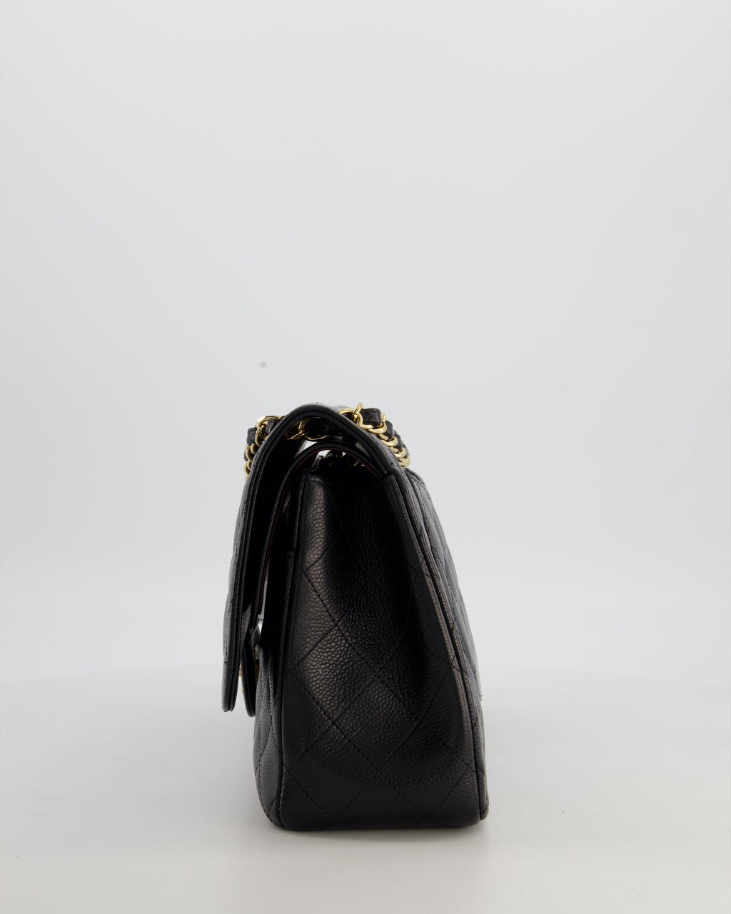 Chanel Black Jumbo Classic Double Flap Bag in Caviar Leather with Gold Hardware