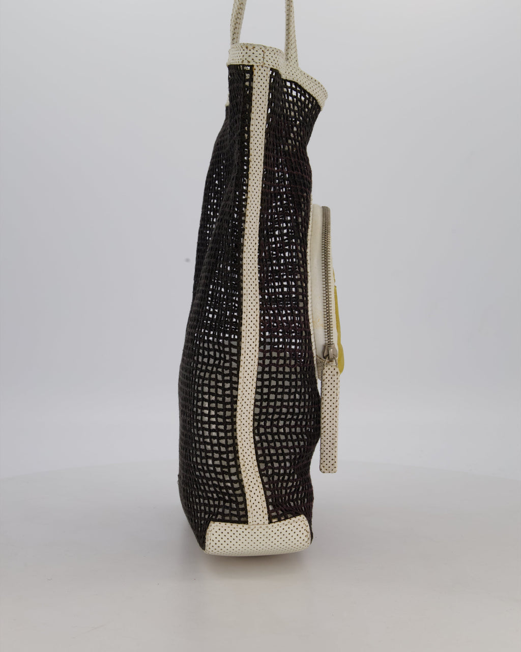 RARE Chanel Vintage Black 2004 Mesh Tennis Shopper Tote Bag with a Green Tennis Ball Pouch and CC Logo