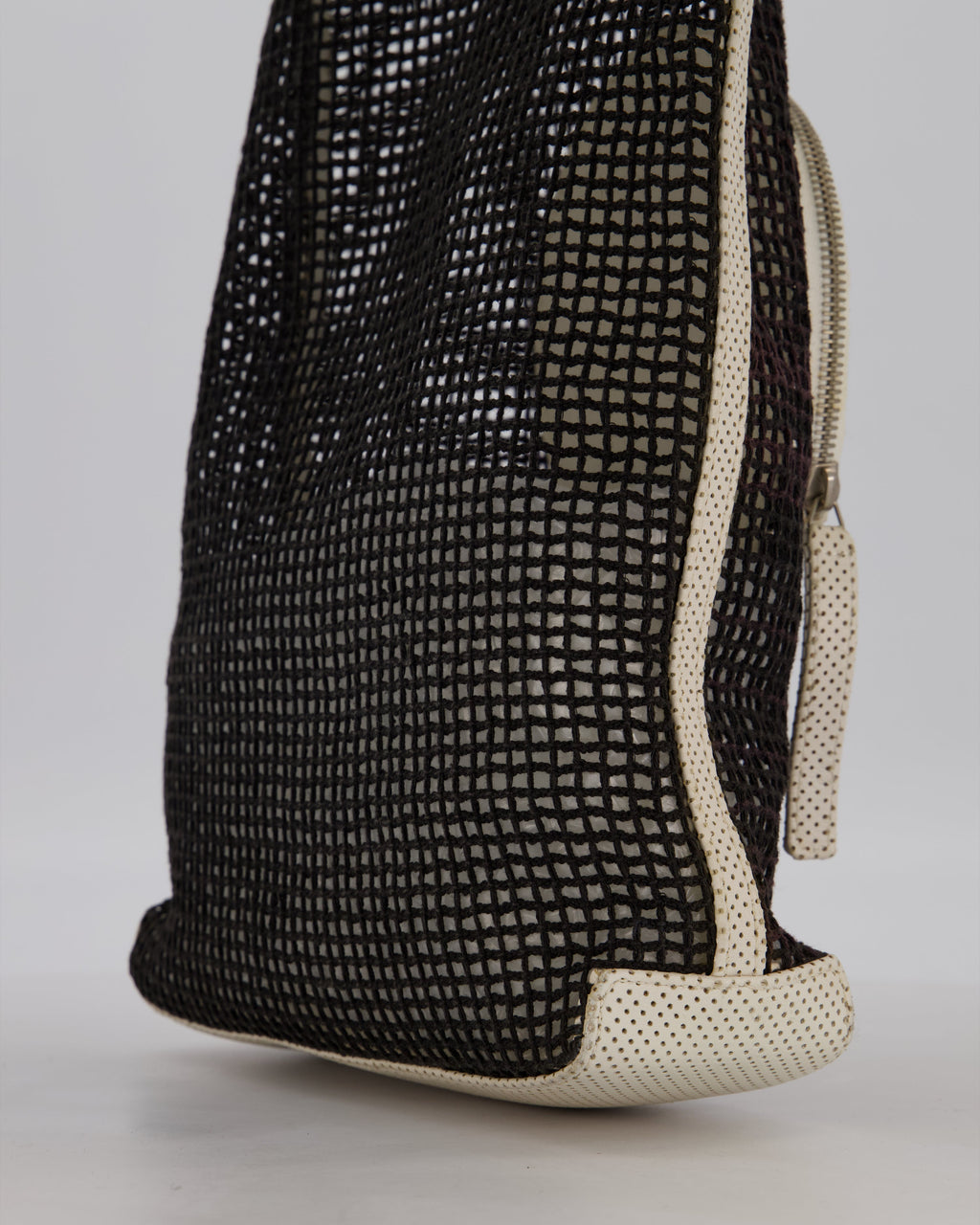 RARE Chanel Vintage Black 2004 Mesh Tennis Shopper Tote Bag with a Green Tennis Ball Pouch and CC Logo