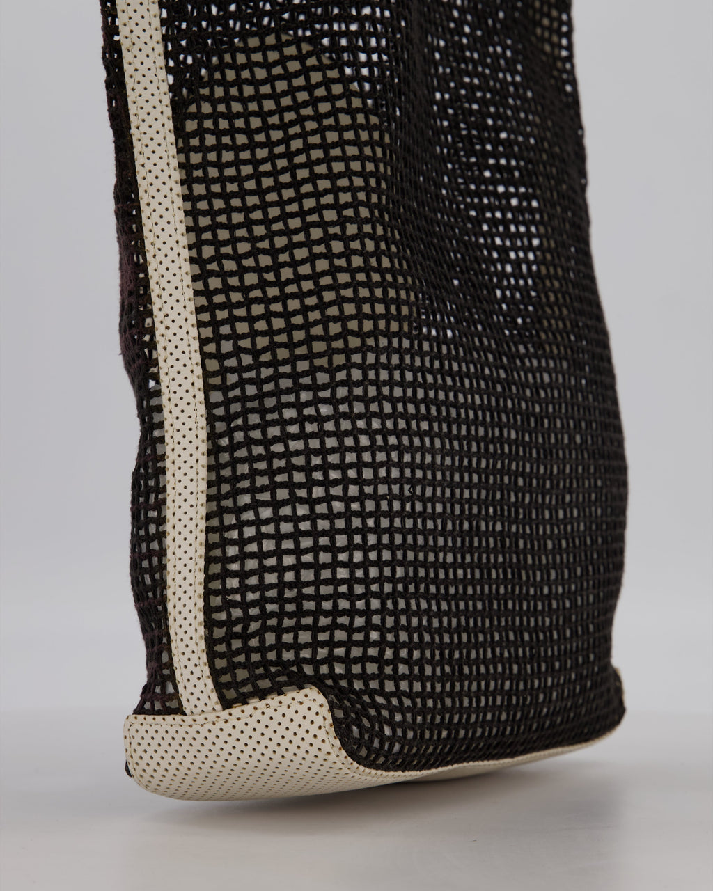 RARE Chanel Vintage Black 2004 Mesh Tennis Shopper Tote Bag with a Green Tennis Ball Pouch and CC Logo