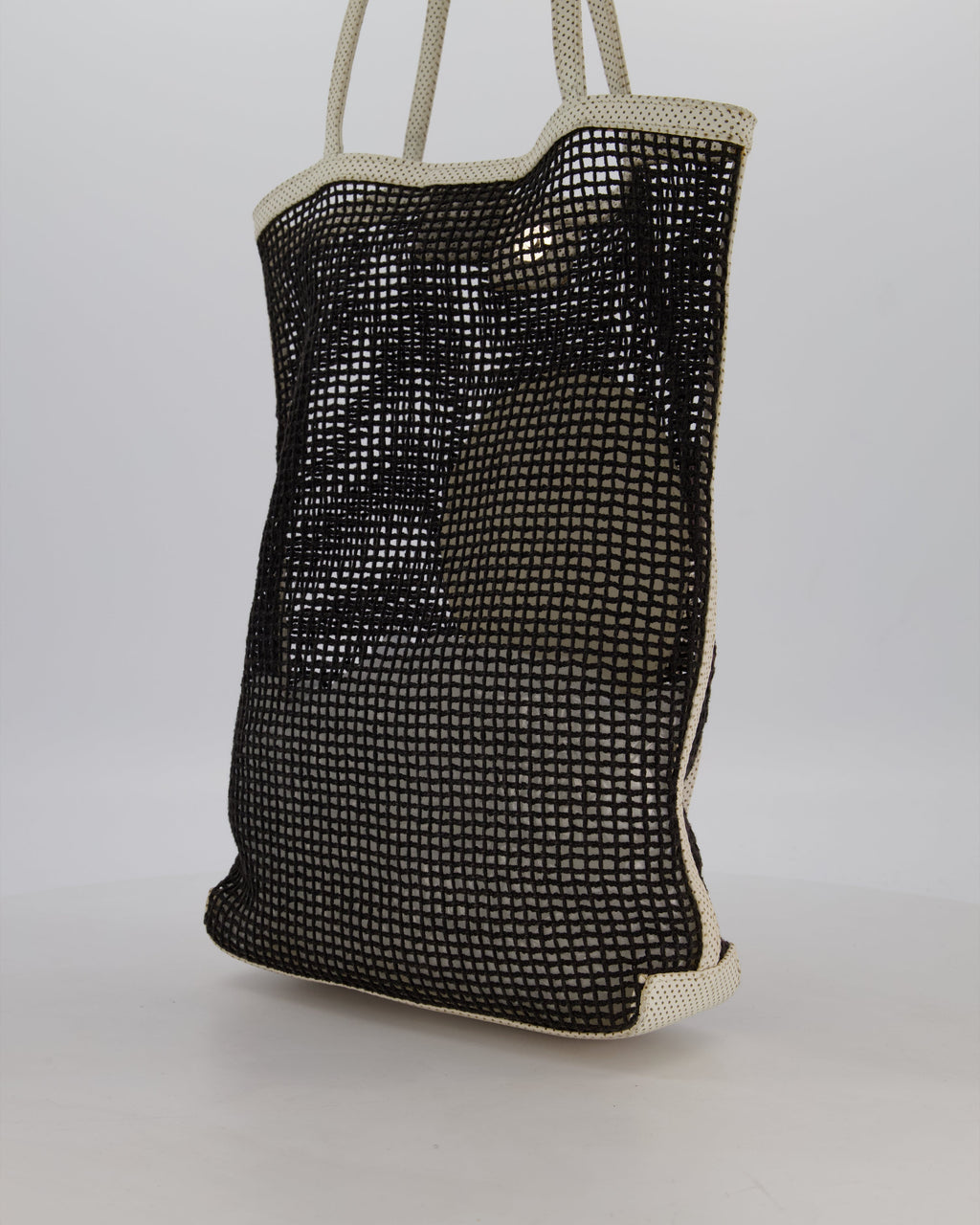 RARE Chanel Vintage Black 2004 Mesh Tennis Shopper Tote Bag with a Green Tennis Ball Pouch and CC Logo