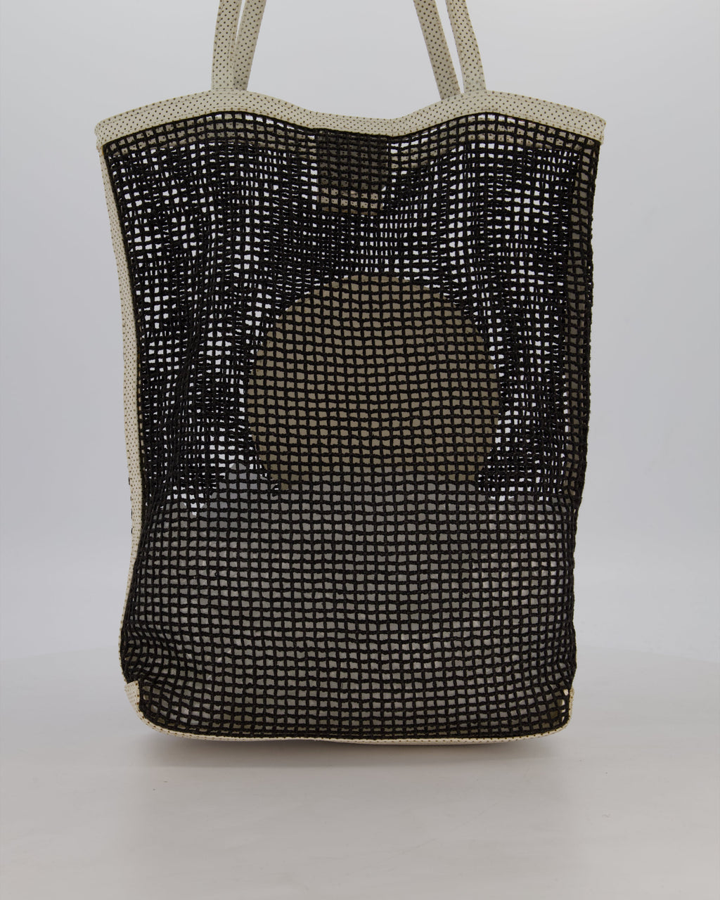 RARE Chanel Vintage Black 2004 Mesh Tennis Shopper Tote Bag with a Green Tennis Ball Pouch and CC Logo