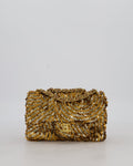 Chanel Classic Single Flap Bag in Metallic Gold and Silver Sequin with Gold Hardware