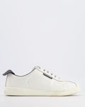 Chanel CC Logo Court Trainers in White Leather with Black Details and Back CC Logo Size EU 37.5