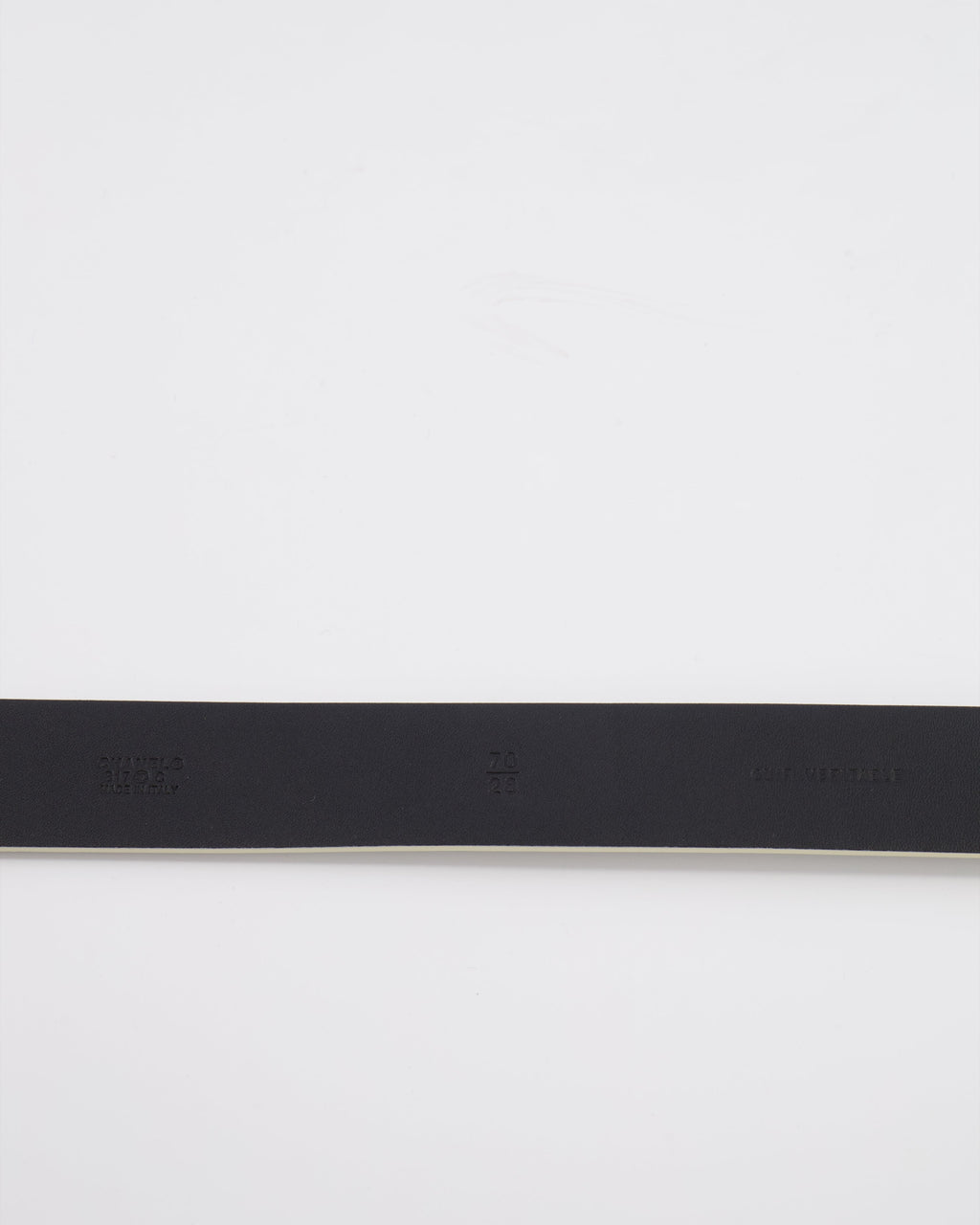 Chanel Silver Metallic Leather Belt with Silver Buckle and Logo Plate Detail 70cm