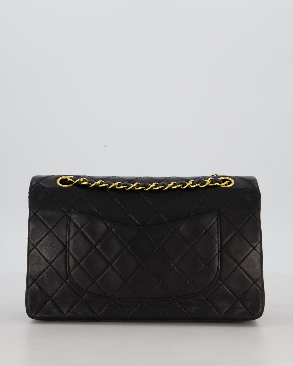 *AMAZING CONDITION* Chanel Black Vintage Medium Classic Double Flap Bag in Lambskin Leather with 24K Gold Hardware