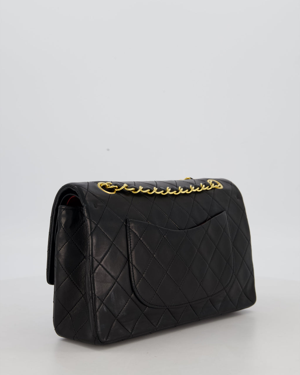 *AMAZING CONDITION* Chanel Black Vintage Medium Classic Double Flap Bag in Lambskin Leather with 24K Gold Hardware