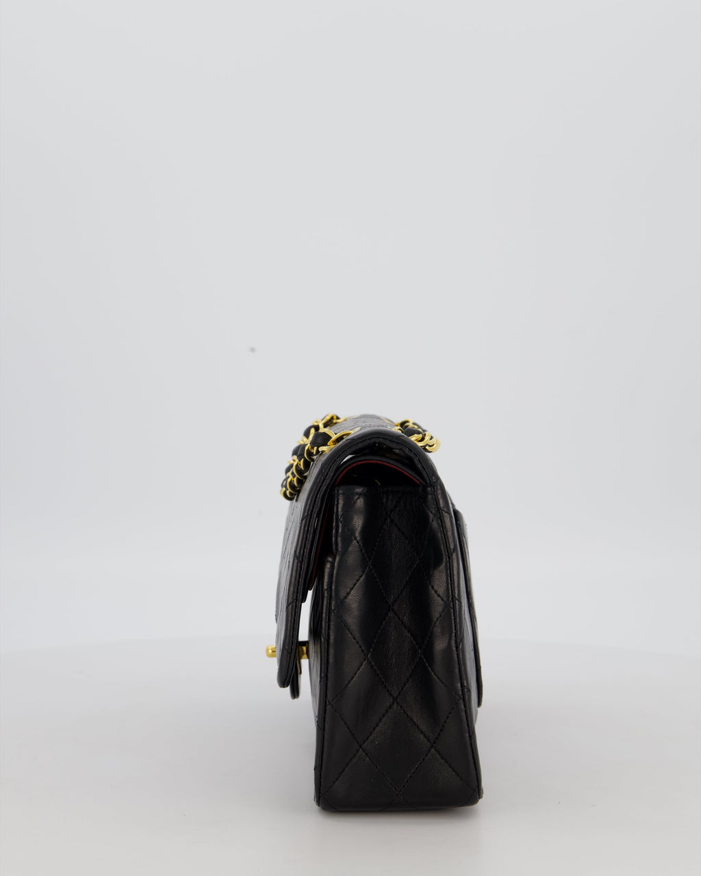 *AMAZING CONDITION* Chanel Black Vintage Medium Classic Double Flap Bag in Lambskin Leather with 24K Gold Hardware