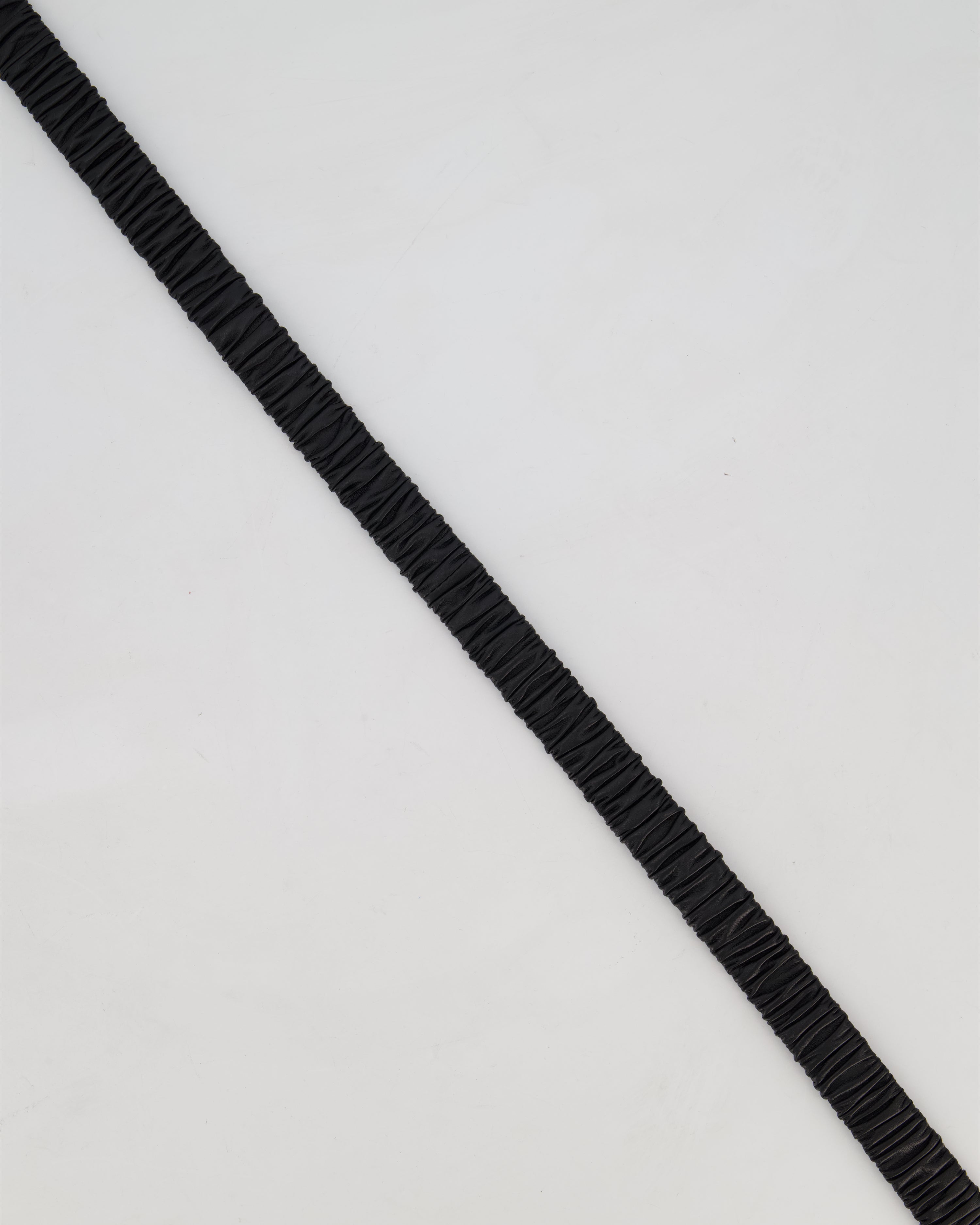 Chanel 22/B Black Ruched Belt with Diamante CC Logo Detail Size 80cm
