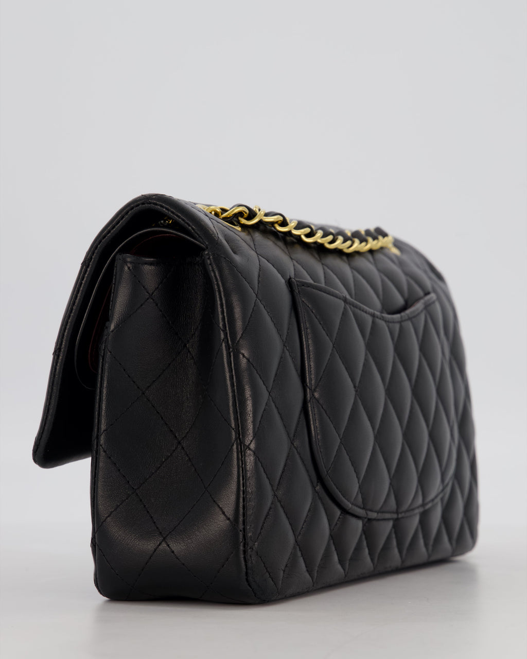 Chanel Black Medium Classic Double Flap Bag in Lambskin Leather with Gold Hardware