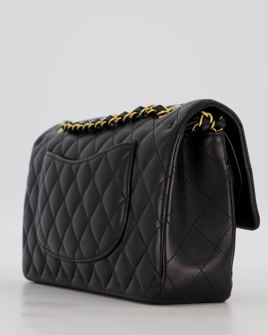 Chanel Black Medium Classic Double Flap Bag in Lambskin Leather with Gold Hardware