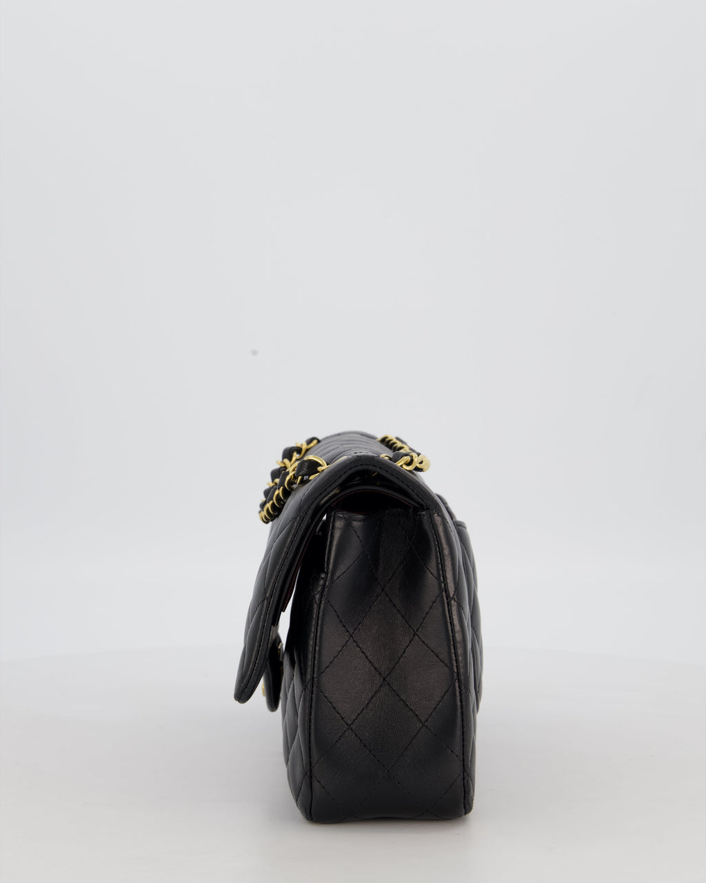 Chanel Black Medium Classic Double Flap Bag in Lambskin Leather with Gold Hardware