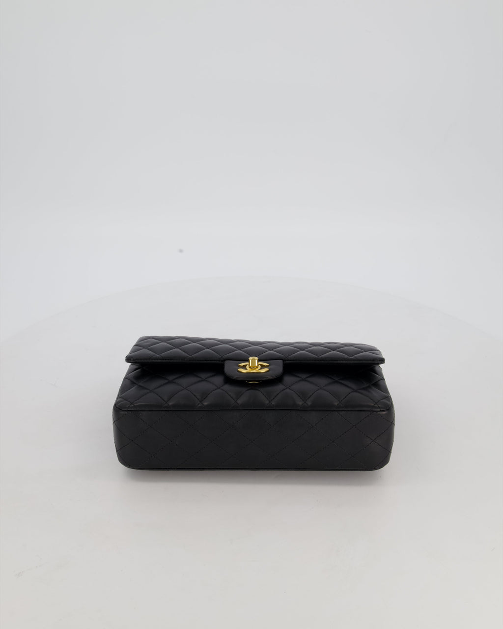 Chanel Black Medium Classic Double Flap Bag in Lambskin Leather with Gold Hardware