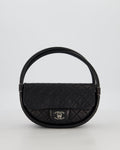 Chanel Black Hula Hoop Bag in Lambskin with Silver Hardware