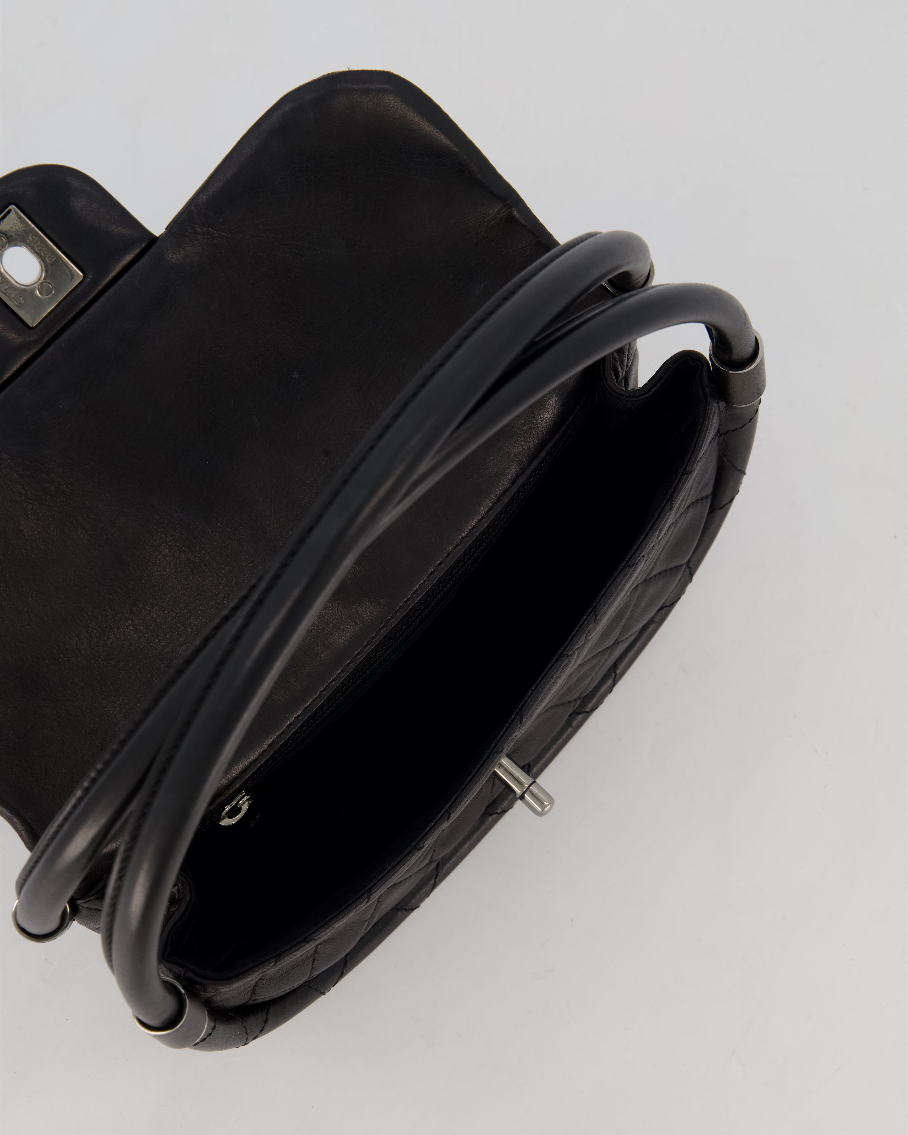 Chanel Black Hula Hoop Bag in Lambskin with Silver Hardware