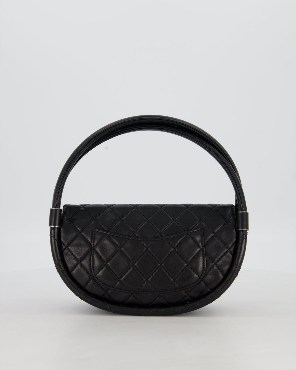 Chanel Black Hula Hoop Bag in Lambskin with Silver Hardware