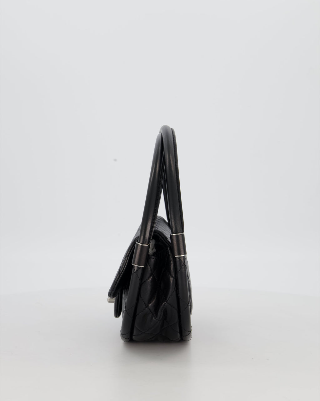 Chanel Black Hula Hoop Bag in Lambskin with Silver Hardware