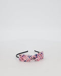 Chanel Multi Colour Tweed Headband with Black Metal Logo