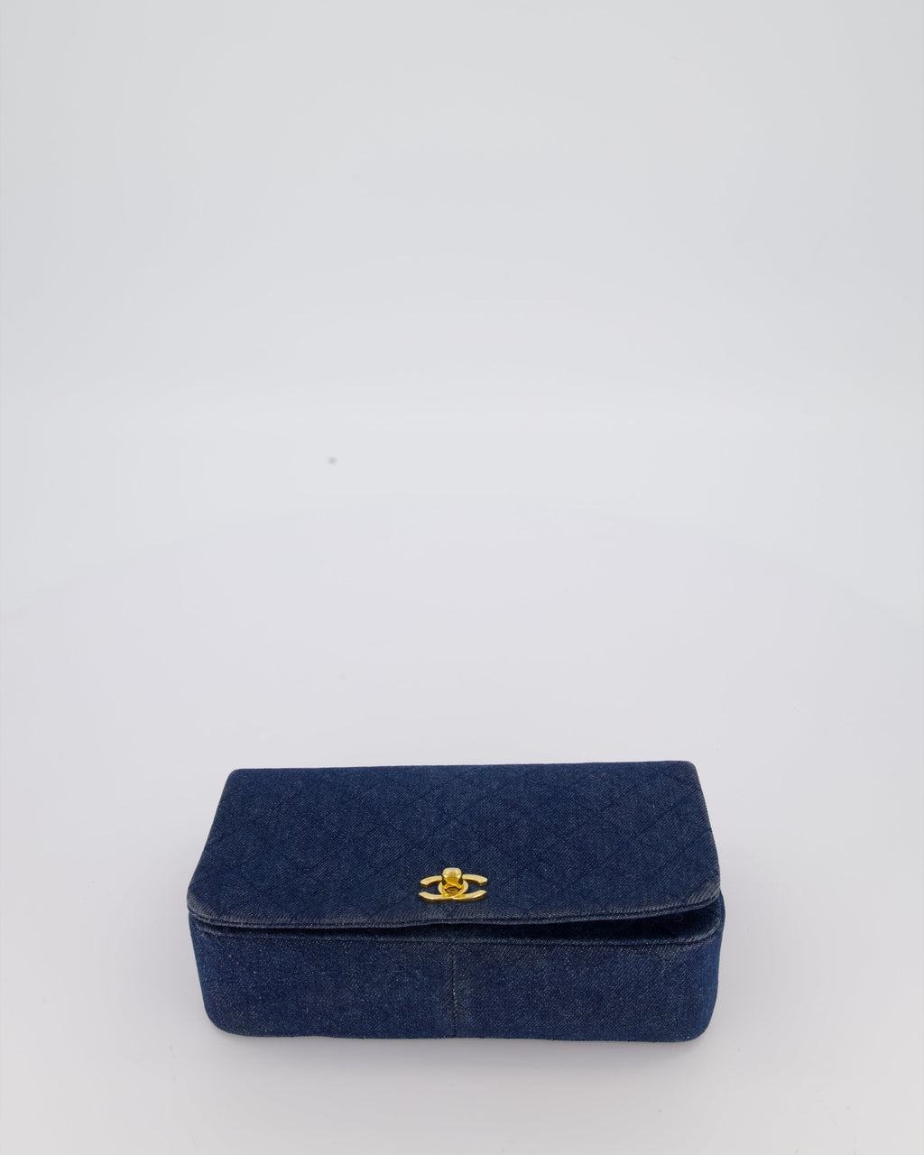 Chanel Vintage Single Chain Flap Bag in Quilted Denim with 24K Gold Hardware