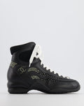 Chanel 23N Coco Neige Black Leather High-Top Sneakers with Crystal CC Logo Embellishments Size EU 39
