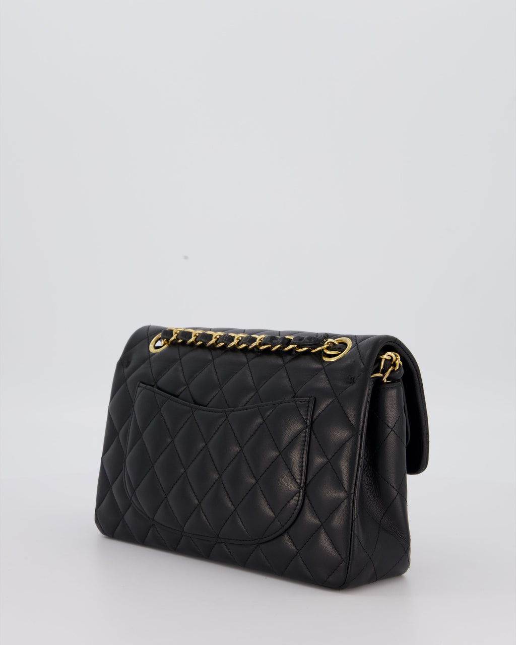 Chanel Black Small Classic Double Flap Bag in Lambskin Leather with Gold Hardware