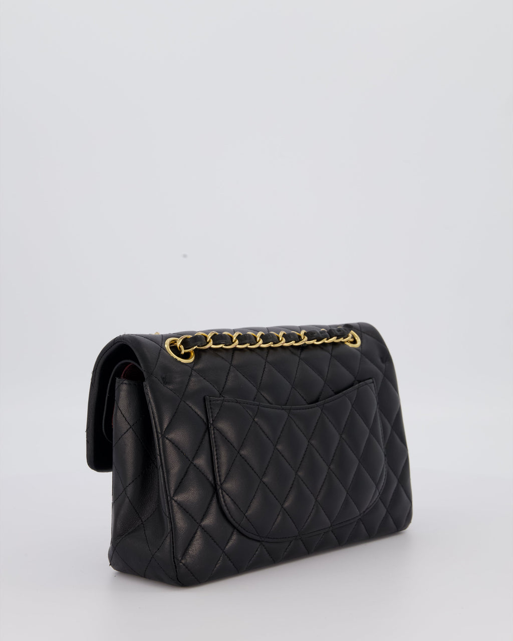 Chanel Black Small Classic Double Flap Bag in Lambskin Leather with Gold Hardware