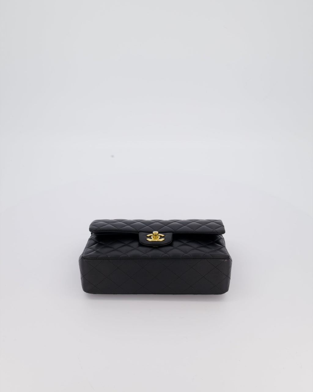 Chanel Black Small Classic Double Flap Bag in Lambskin Leather with Gold Hardware