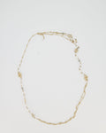 Chanel Gold Long Choker and Necklace with Leaf, Daisy, and Pearl Embellishments and Crystal CC Logo Detail
