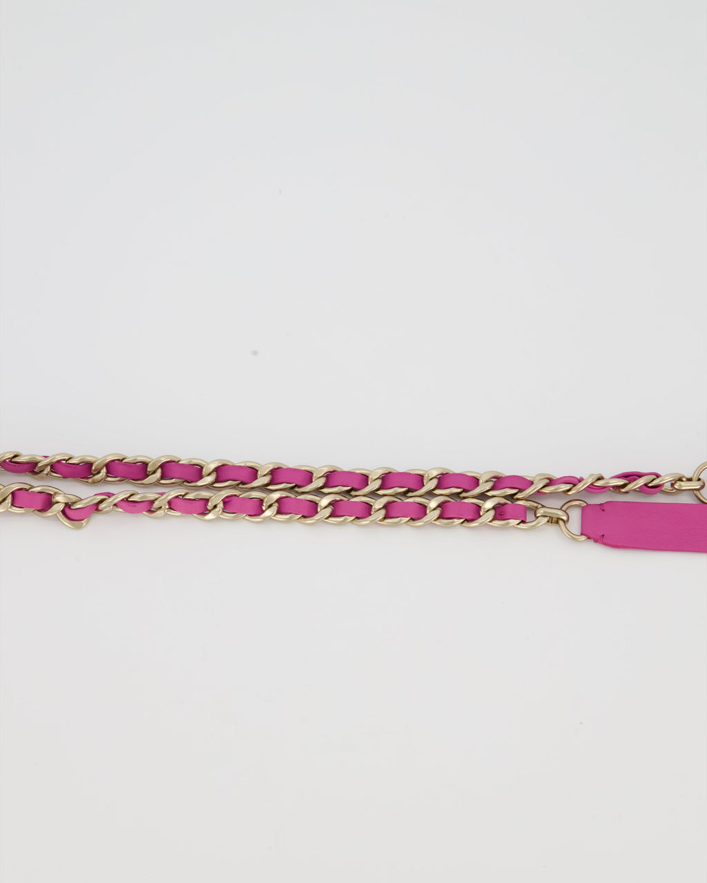 Chanel Purple Chain Leather Tie Belt with Gold Hardware 150cm