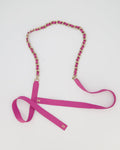 Chanel Purple Chain Leather Tie Belt with Gold Hardware 150cm