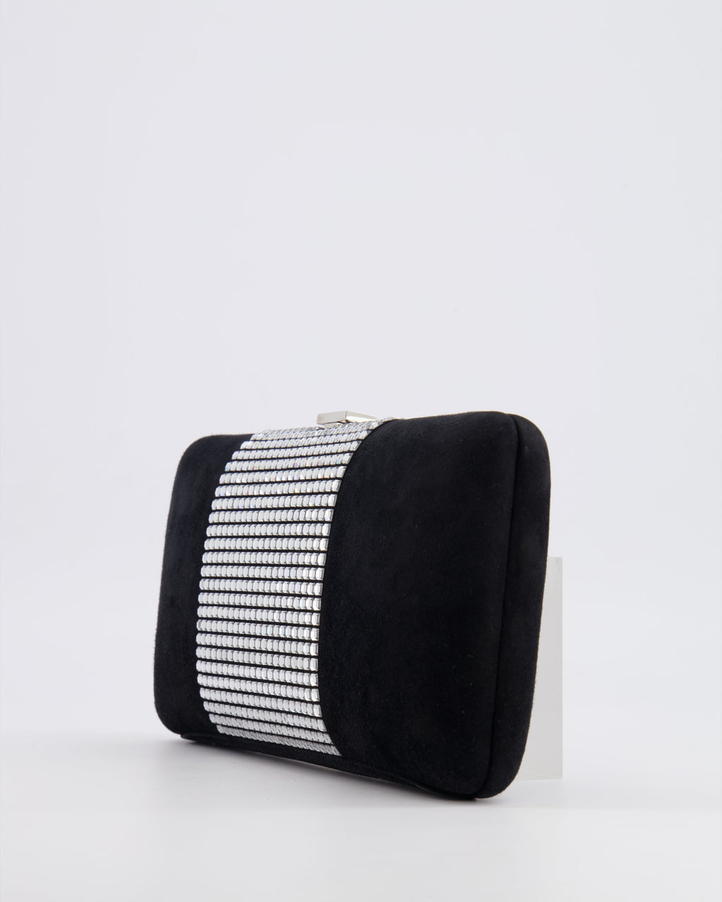 *RARE* Chanel 2015 Paris-Dubai Black Suede Strass Crystal Clutch Bag with Crystal Embellished CC Logo