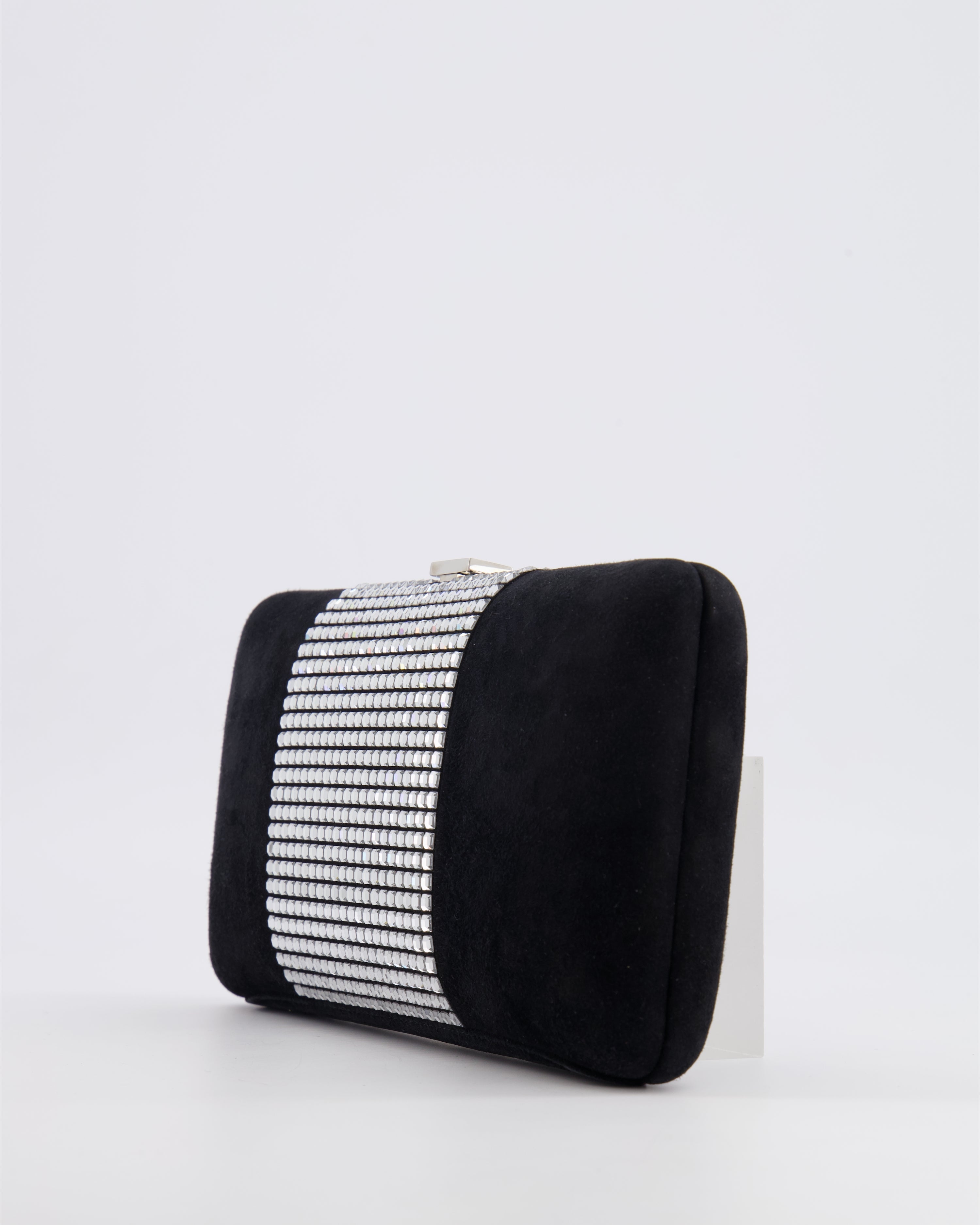 *RARE* Chanel 2015 Paris-Dubai Black Suede Strass Crystal Clutch Bag with Crystal Embellished CC Logo