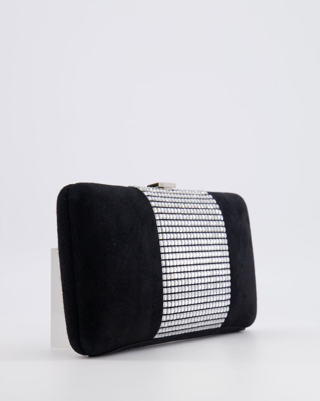 *RARE* Chanel 2015 Paris-Dubai Black Suede Strass Crystal Clutch Bag with Crystal Embellished CC Logo