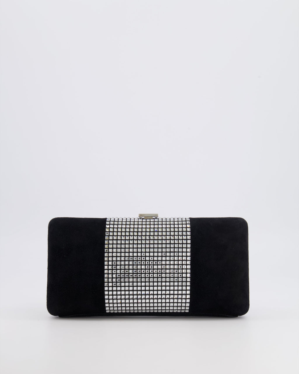 *RARE* Chanel 2015 Paris-Dubai Black Suede Strass Crystal Clutch Bag with Crystal Embellished CC Logo