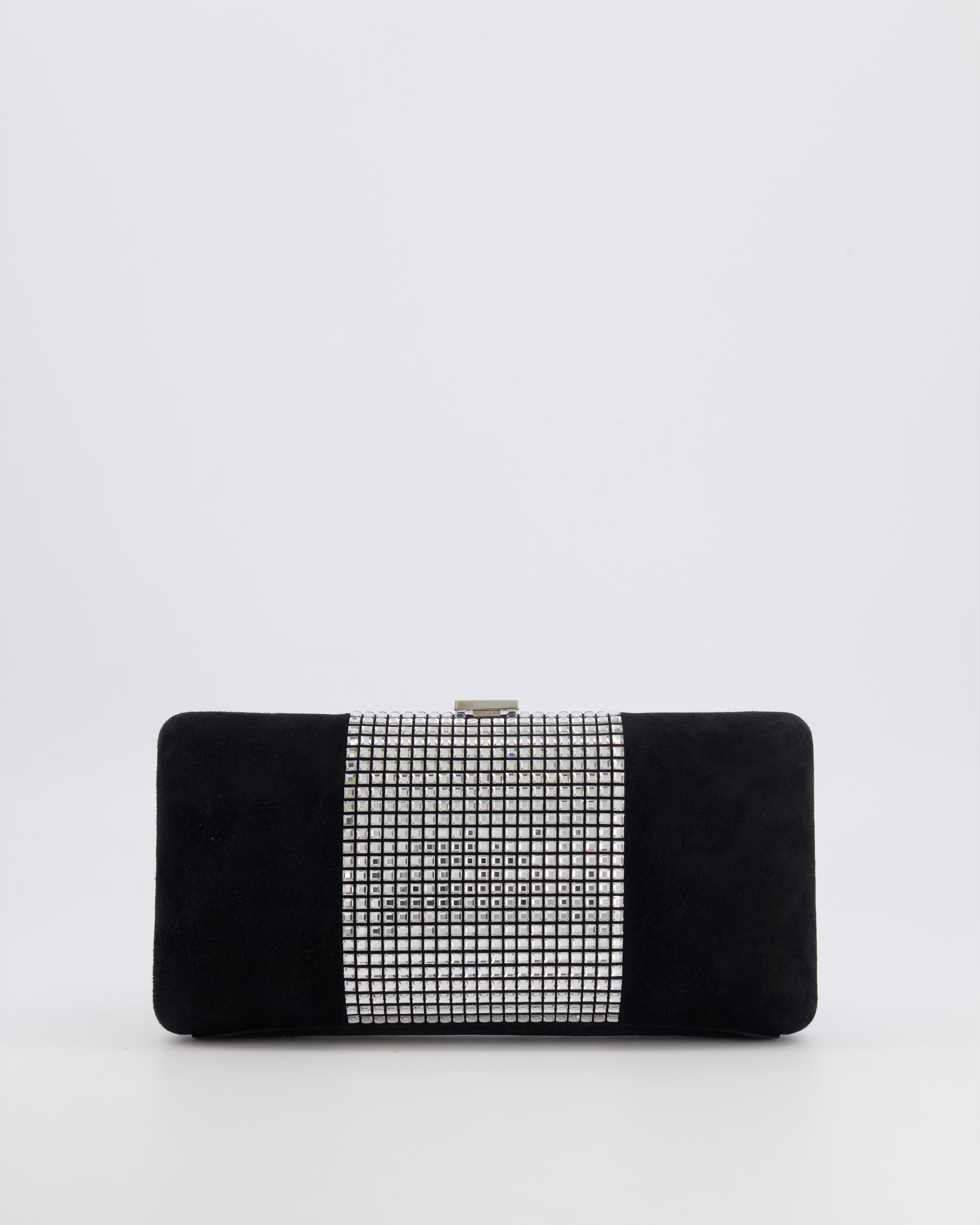 *RARE* Chanel 2015 Paris-Dubai Black Suede Strass Crystal Clutch Bag with Crystal Embellished CC Logo