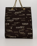 Chanel Vintage Black Canvas Coco Tote Bag with Monogram Details and Gold Hardware